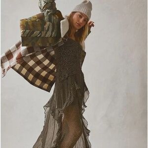 Free People We The Free So Long Summer Plaid Top Vanilla Combo SZ XS